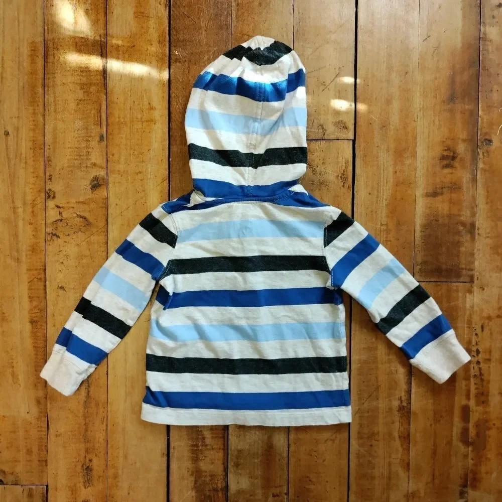 Oshkosh shirt size 18 months hoodie long sleev striped lightweight cotton hooded